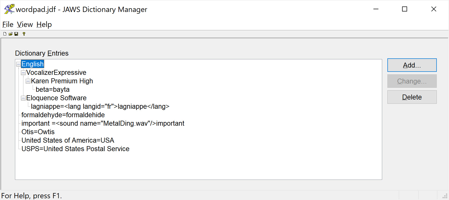 9.7 Sharing or Deleting Dictionary Files